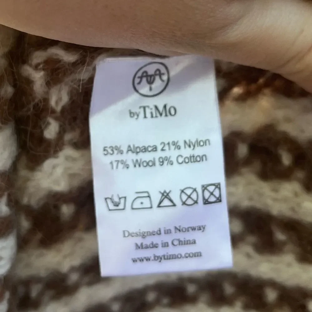By TiMo Soft Knit Turtleneck Dress size XS brown/cream - Picture 7 of 7